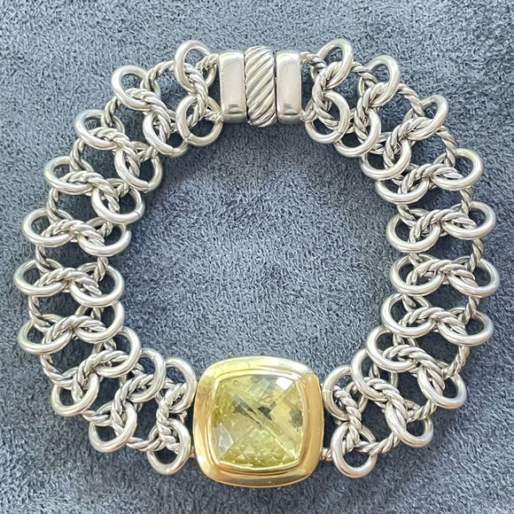 David Yurman Albion Chainmail Bracelet with Lemon Citrine 7" - Picture 10 of 10